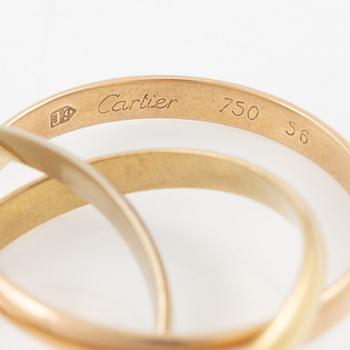 Cartier, ring, "Trinity" 18K gold in three colours.