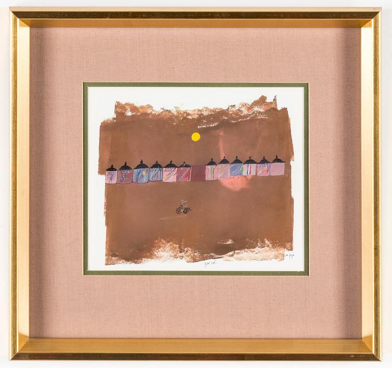 MADELEINE PYK, gouache, signed.