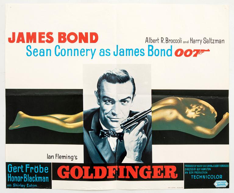 A Belgian movie poster James Bond  "Goldfinger" 1964/65.