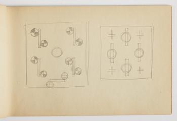 GÖSTA ADRIAN-NILSSON, skissblock, 1920/30-tal, av konstnären egenhändigt inskriberad GAN med blå färgpenna på pärmen.