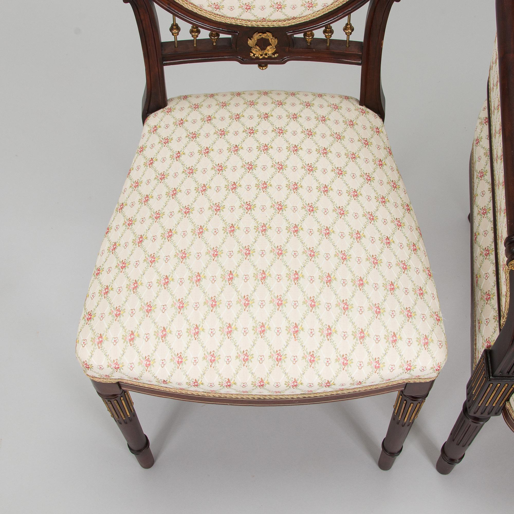 A six-piece furniture set, Nikolai Boman's, Turku, 1890s.
