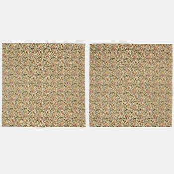 Morris & Co, a pair of 'Golden Lily' linen curtains, Sanderson.