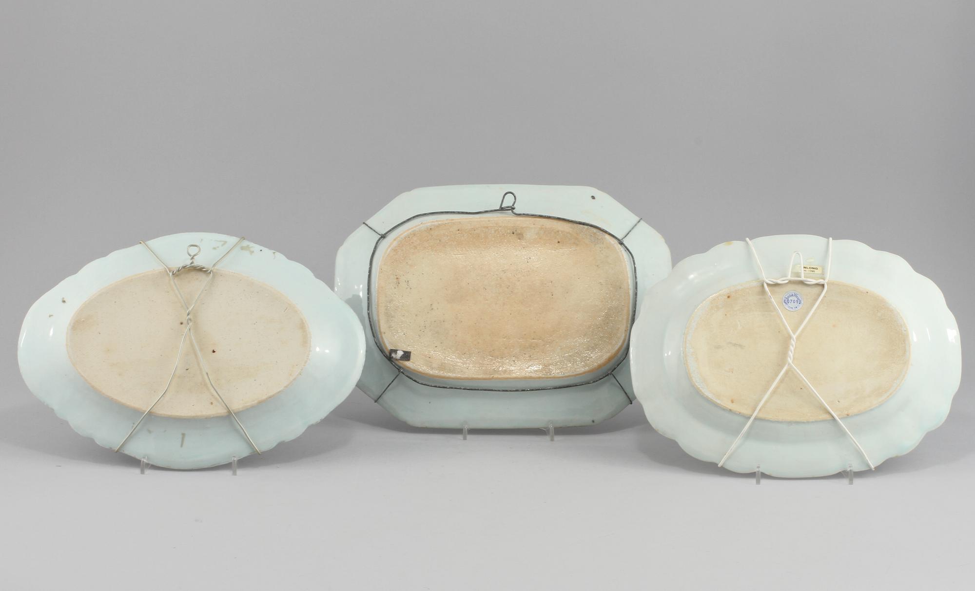 FAT, 3 st, porslin, Kina, 1700/1800-tal.