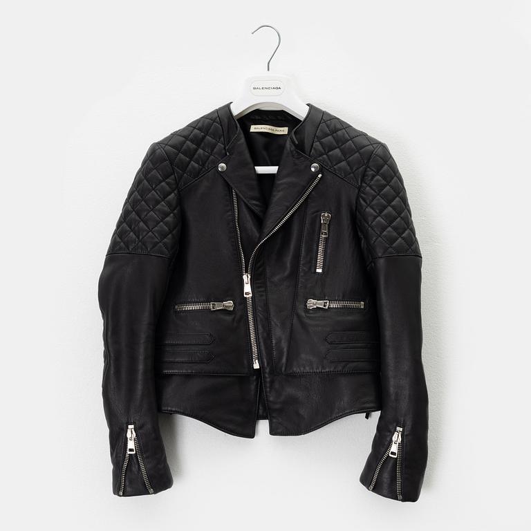 Balenciaga, a leather jacket, size 36.