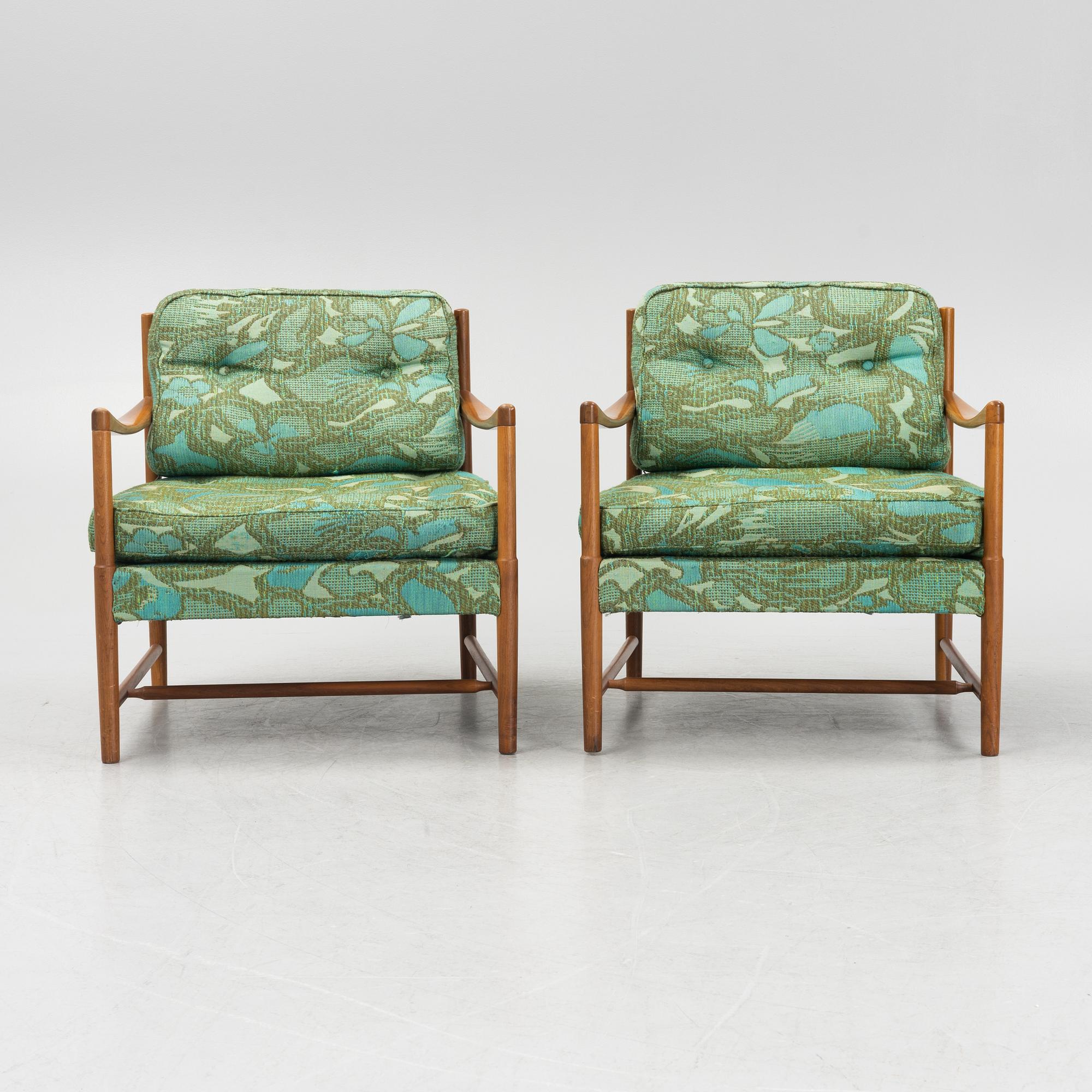A Pair of 'Bristol' Armchairs, Lindlöfs Möbler, Lammhult, Sweden.