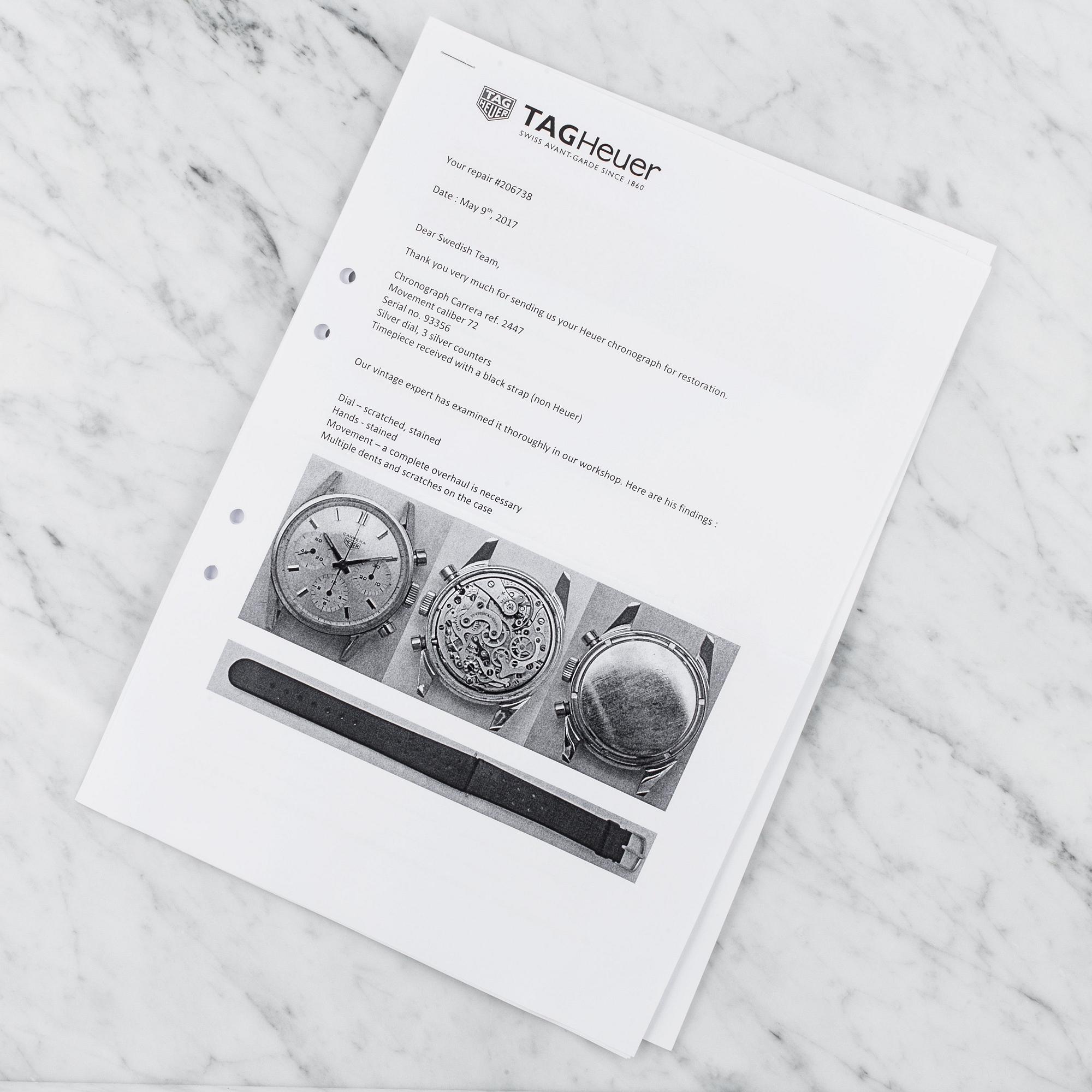 HEUER, Carrera (T SWISS), "Second Execution", chronograph, wristwatch, 36 mm,