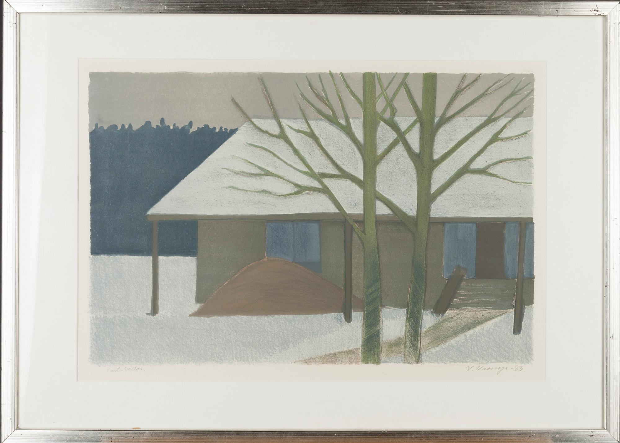 VEIKKO VIONOJA, färglitografi, signerad och daterad -83, konstnärens avdrag.