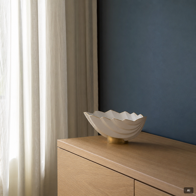 Karin Björquist, A shell shaped serving dish 'Pliss' from the Nobel dinner service, Gustavsberg, post 1991.
