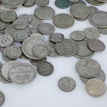 SILVERMYNT, Sverige, 1906 fram till 1961. Tot ca 657 gram.