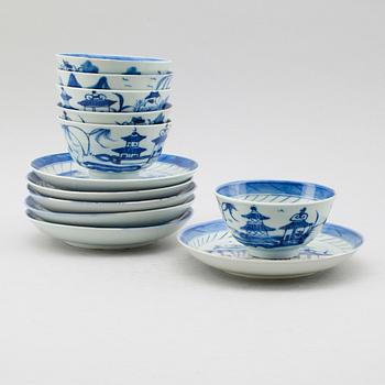 SKÅLAR MED FAT, 6 st, porslin, Kina, 1900-tal.