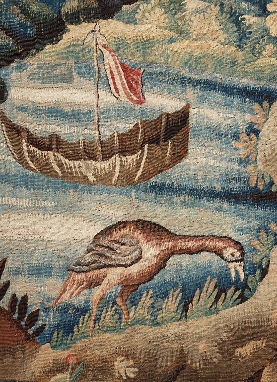 VÄVD TAPET. Gobelängteknik. 281 x 250,5 cm. Sannolikt Aubusson, Frankrike 1700-talets början.