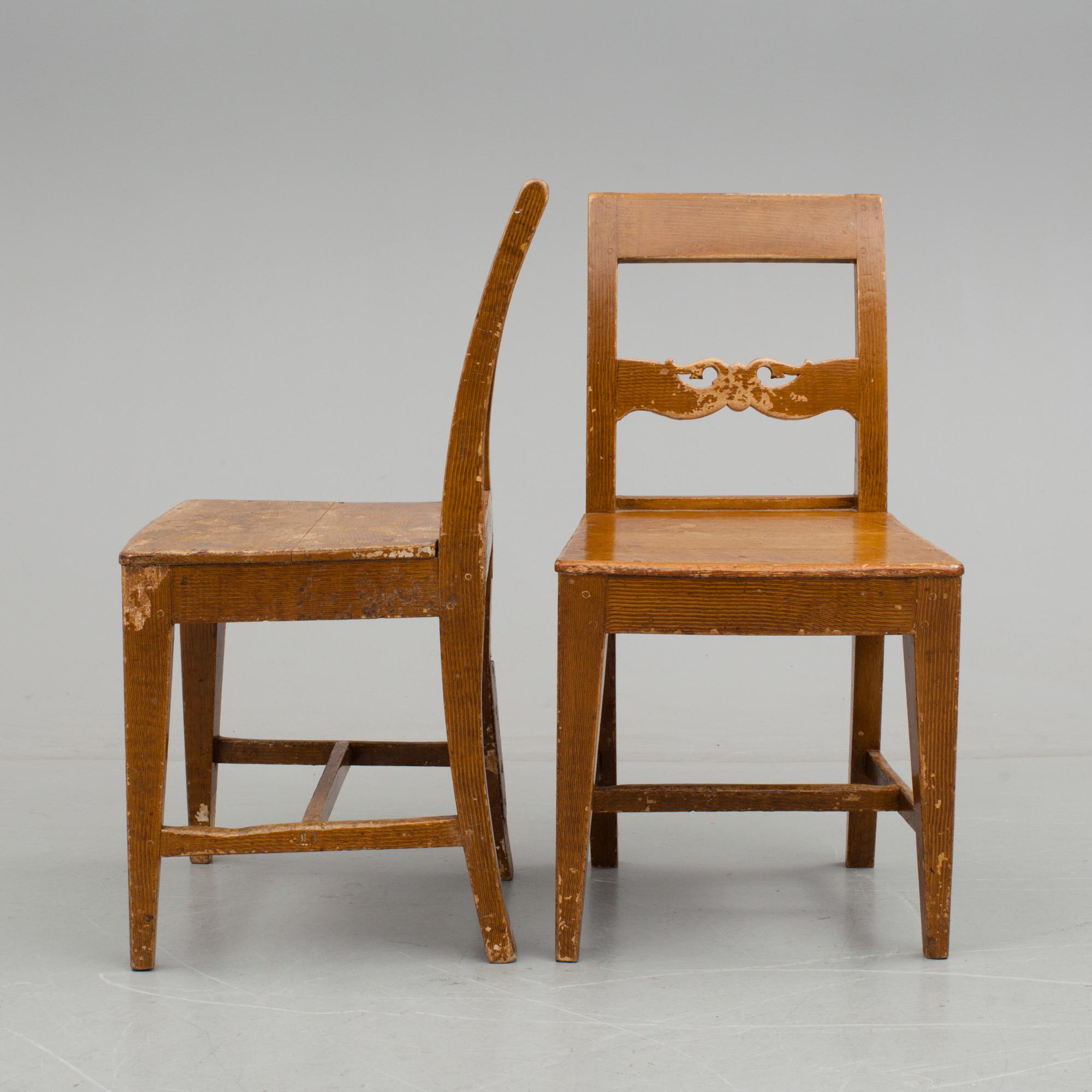 STOLAR 6 st, allmoge. 1800-talets andra hälft.