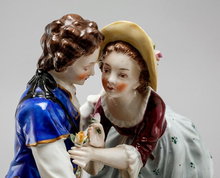 A porcelain figurine from Sitzendorf in Germany, made in late 19th century.