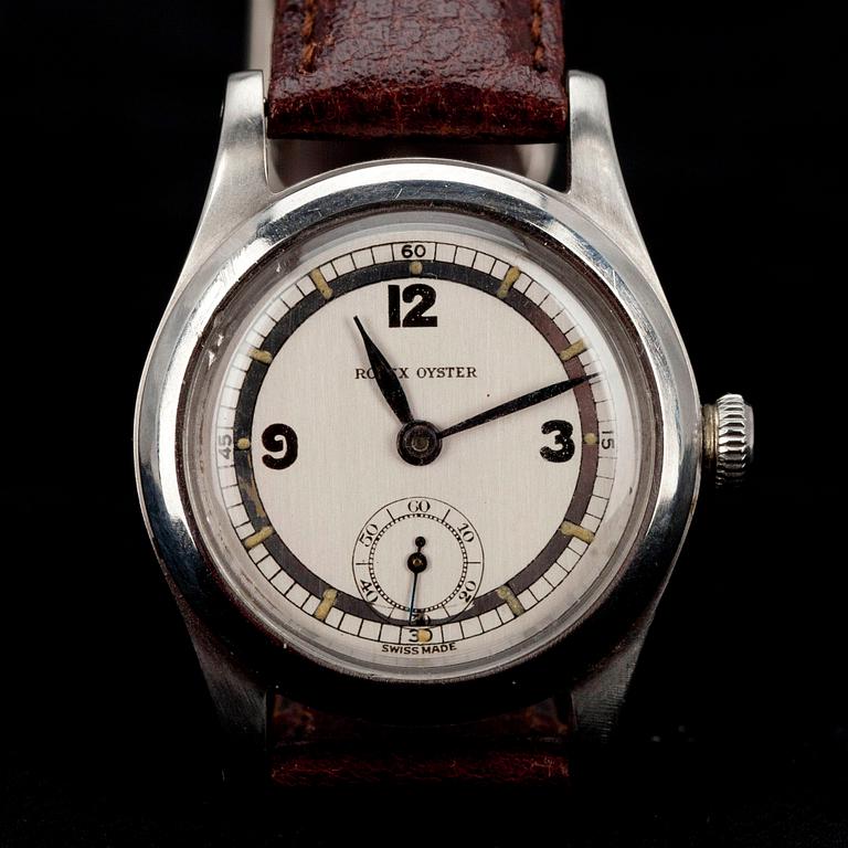 ARMBANDSUR, unisex. Rolex Oyster stål 1940-tal. Diameter 30 mm.