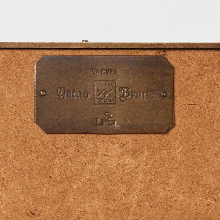 Ulla Fogelklou-Skogh, väggspegel, "De fem sinnena", Ystad Metallindustri, 1930-40-tal.