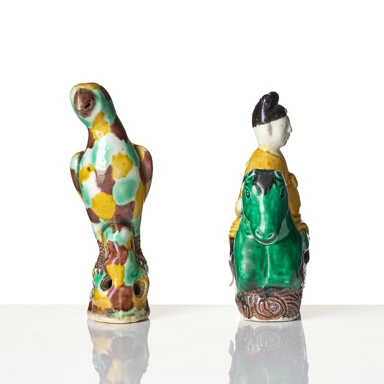 A group of sancai-glazed scholar's objects, Qing dynasty, Kangxi (1662-1722).