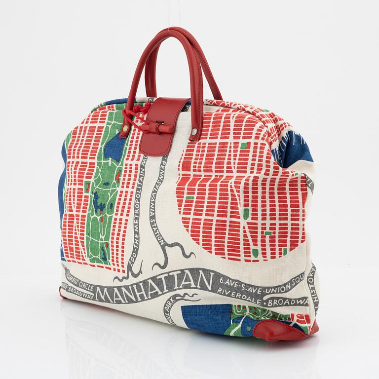 Firma Svenskt Tenn, a 'Manhattan' fabric and leather bag.