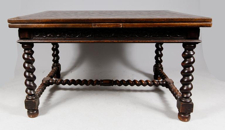 MATSALSMÖBEL, 11 del, barockstil, tidigt 1900-tal. TEXTTILLÄGG: Klädsel av sammet.