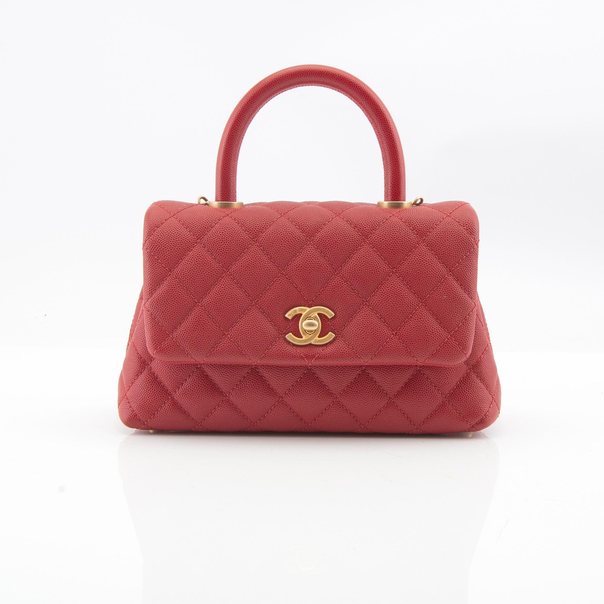 Red coco chanel bag hot sale