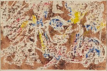 MARK TOBEY, handkolorerad monotyp, signerad MT och daterad -60.