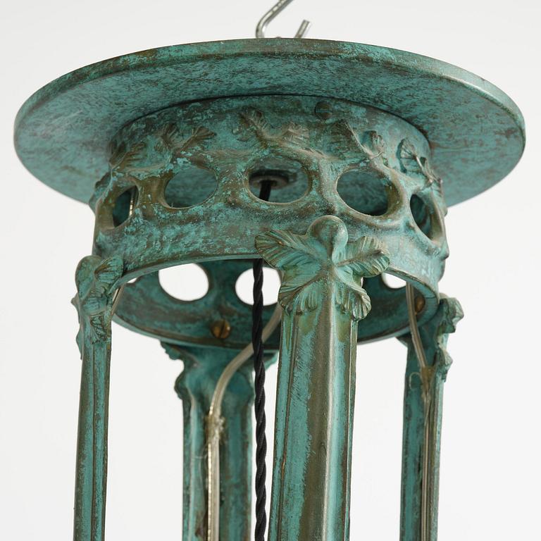 Emy Wahlström, an Art Nouveau chandelier model "5024", Arvid Böhlmarks Lampfabrik, Stockholm, 1910s.