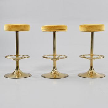 BARSTOLAR, 3 st, Johanson design, Markaryd, 1960-/70-tal.