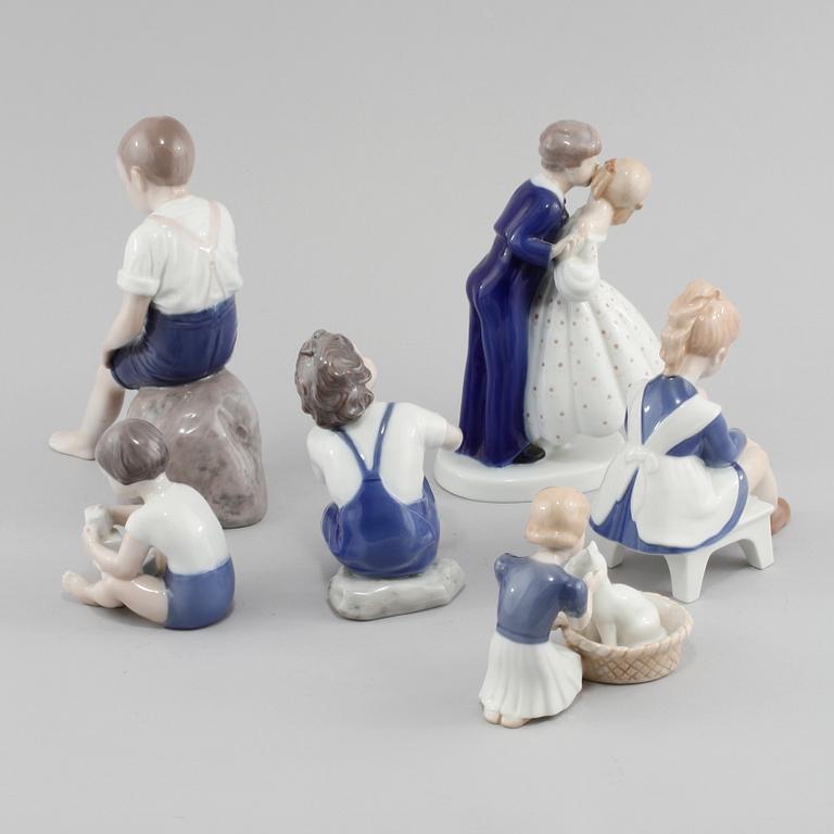 FIGURINER, 6 st, porslin, Bing & Gröndahl, 1900-talets andra hälft.