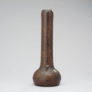 A Hugo Elmqvist Art Nouveau patinated bronze vase by Emy Wahlström, Stockholm, early 1900's.