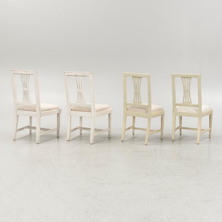 A set of four late Gustavian chairs, circa 1800.