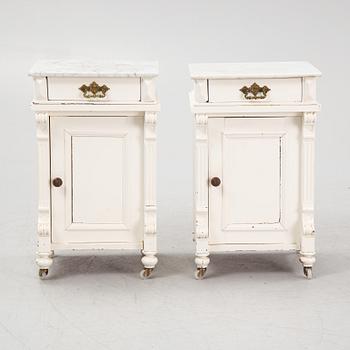 Bedside tables, a pair, late 19th century.