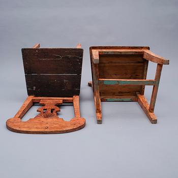 STOLAR, ett par, allmoge, ca 1850-tal.