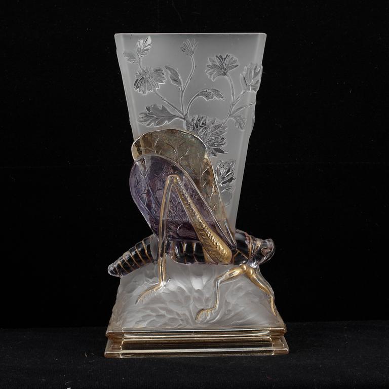 VASER, ett par, glas, märkta Baccarat, 1900-talets första hälft.