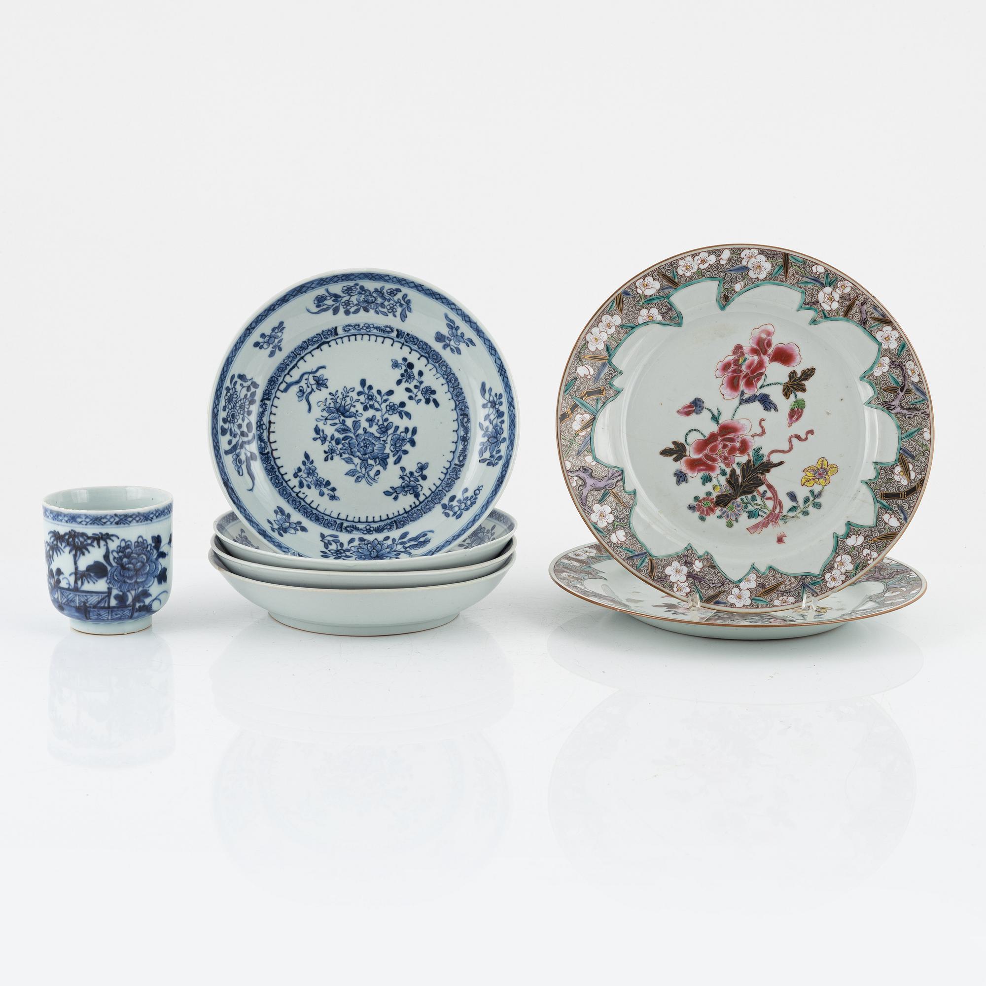 Company porcelain, 7 pieces, China, 18th century.