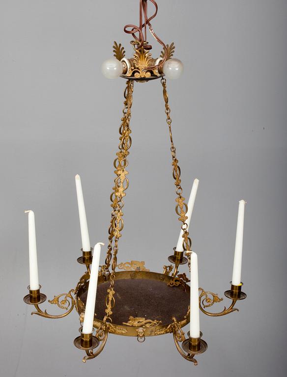 KATTOAMPPELI, empiretyyli, 1900-luku. Korkeus 72 cm.