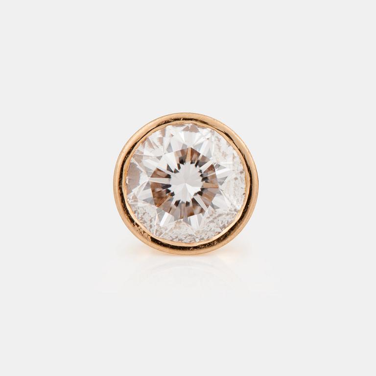 ÖRHÄNGE, udda, med briljantslipad diamant 0.92ct, kvalitet ca G/VVS2.