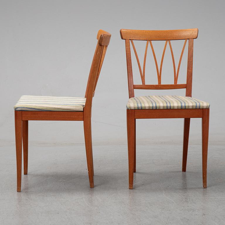 Carl Malmsten, stolar, 8 st, "Pyramid", Åfors Möbelfabriks AB, Blomstermåla, 1958.