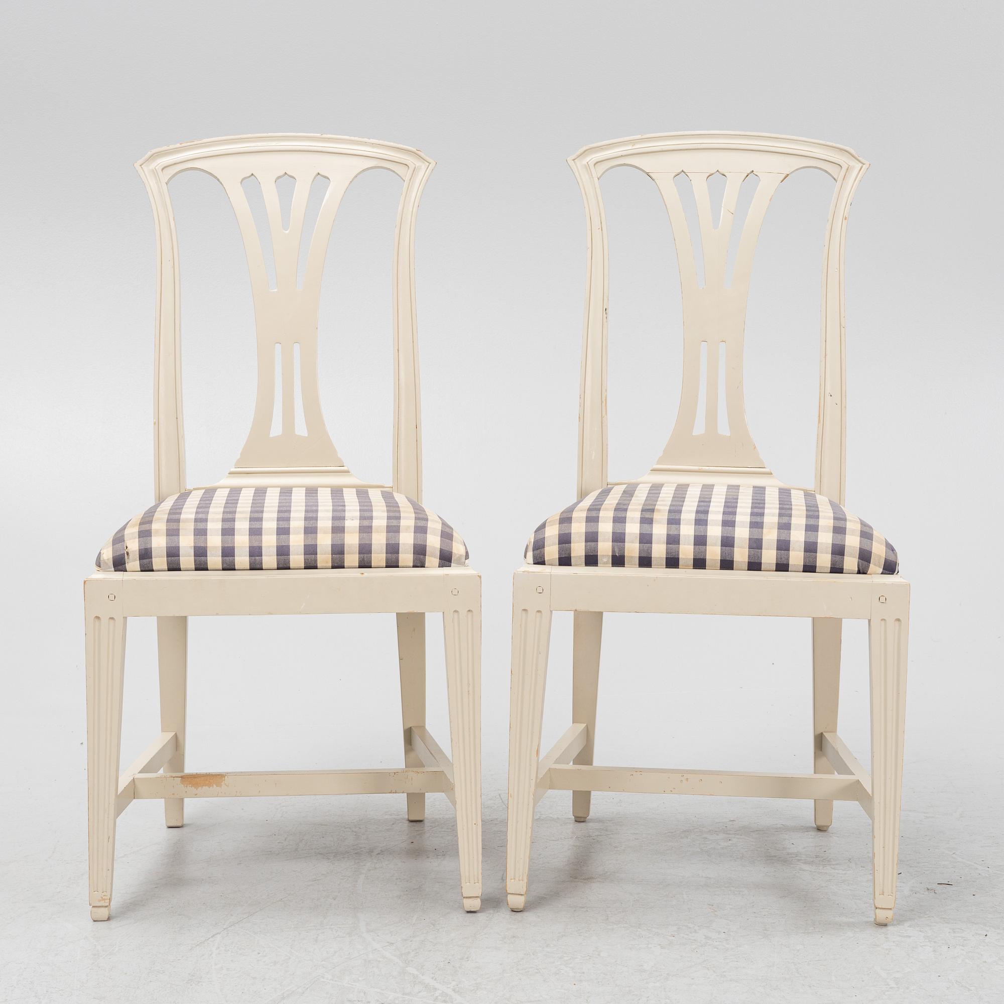 Six Gustavian style 'Fresta' chairs, IKEA, 1990's.