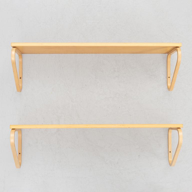 Alvar Aalto, a pair wall shelves, model 112B, Artek, Finland, late 20th century.
