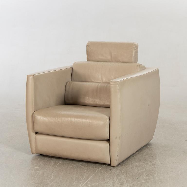 Armchair, Roche Bobois, 1980s-1990s. Leather.