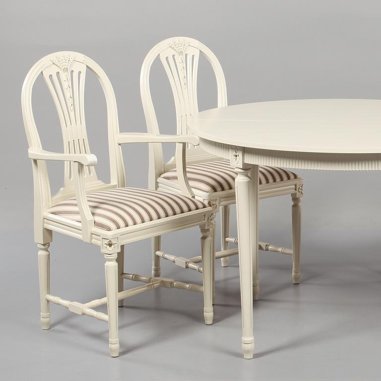 MATGRUPP, 7 delar, gustaviansk stil, 1900-talets andra hälft.