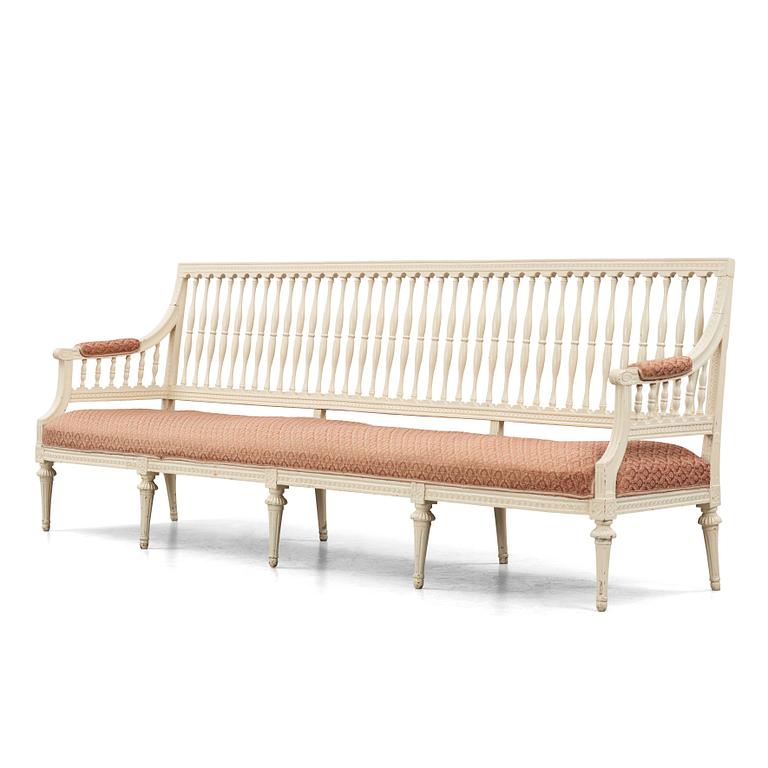 A late-Gustavian sofa in the manner of Ephraim Ståhl, Stockholm, late 18th century.