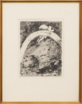 Marc Chagall · MARC CHAGALL, originaletsning, provtryck, ej signerad.