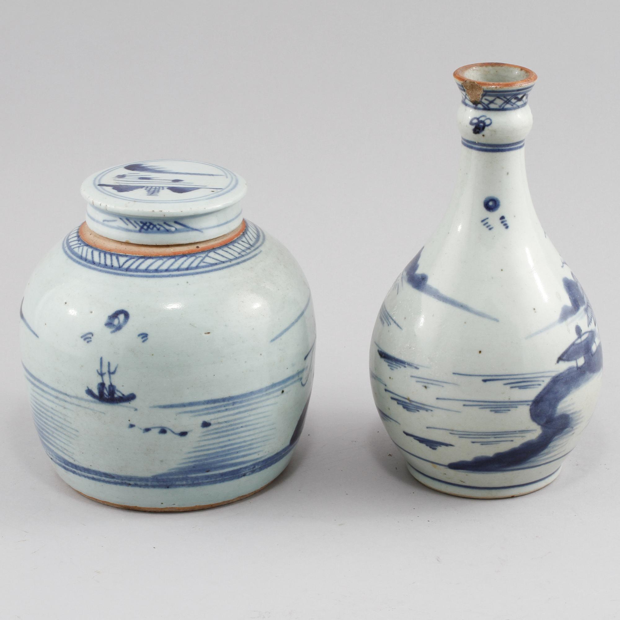 VAS samt LOCKBOJAN, porslin, Kina, 1800-tal.
