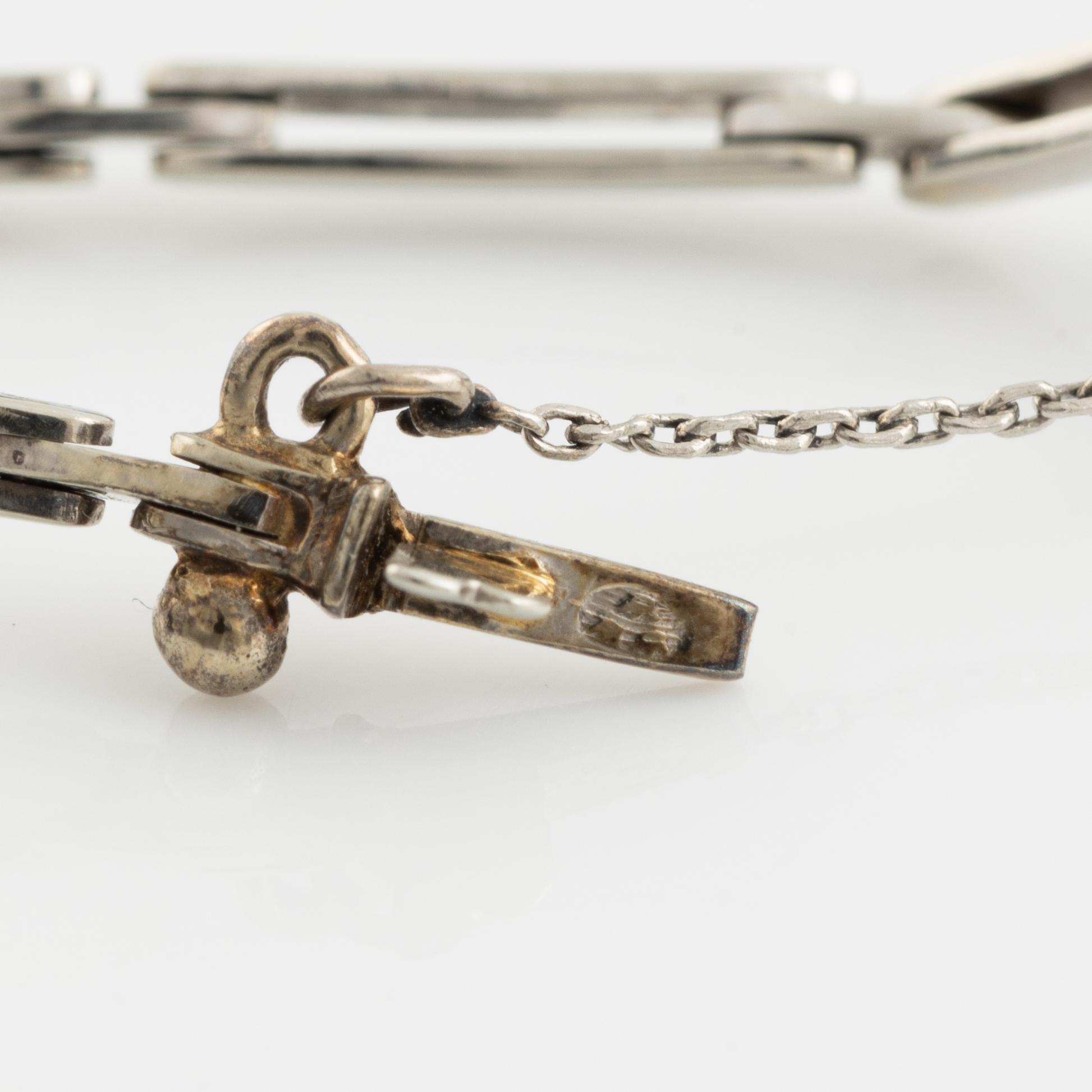 White gold and old cut and rose cut diamond bracelet.