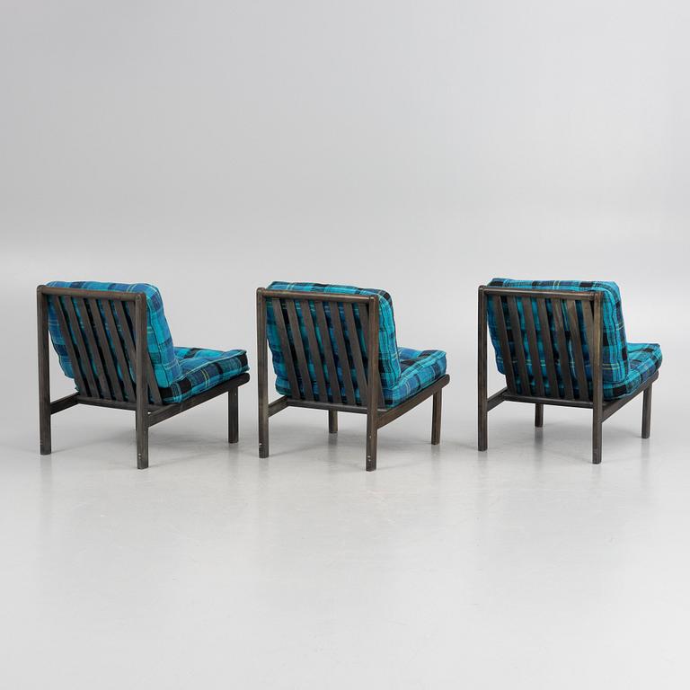 Florence Knoll, three 'Parallel Bar' armchairs, Knoll, likely for Nordiska Kompaniet, second half of the 20th Century.