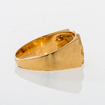 RING, 18K guld, 8/8-slipad diamant. W&A, Sverige. Vikt ca 5,7 g.