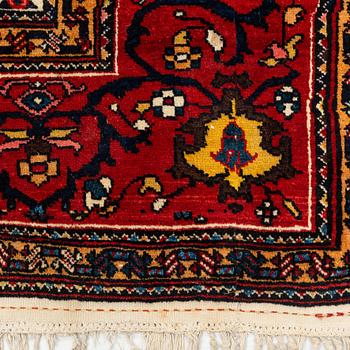 A carpet, antique, Chahar Mahal, signed Karkhane Shalamgar, ca 404 x 206-214 cm.