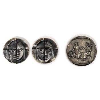 Medals 2 pcs, sterling silver, 1976.