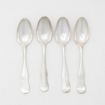 Johan Henrik Frodell, matskedar 4 st, silver, Stockholm 1801.