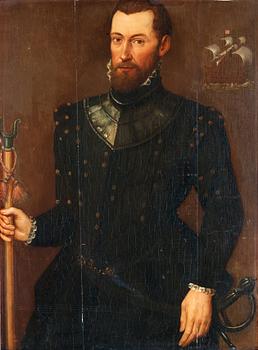 380. Porträtt av en musketör, knäbild.
